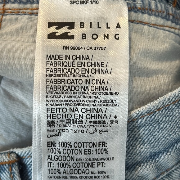 Billabong Denim drift away cut off jean shorts 28 - Picture 9 of 9